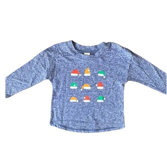 Tucker + Tate Blue Christmas Holiday Shirt Santa Hat  3 Months NWT - Picture 1 of 5